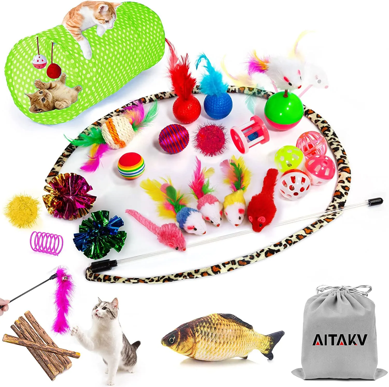 31 PCS Cat Toys Kitten Toys Assortments