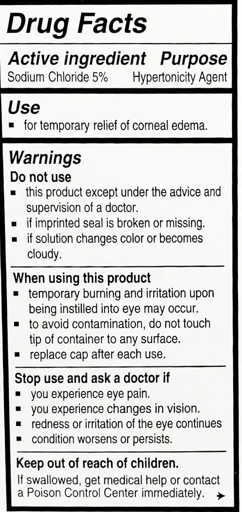 Akorn USP 5 Sodium Chloride Ophthalmic Solution, 15ML