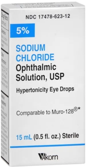 Akorn USP 5 Sodium Chloride Ophthalmic Solution, 15ML