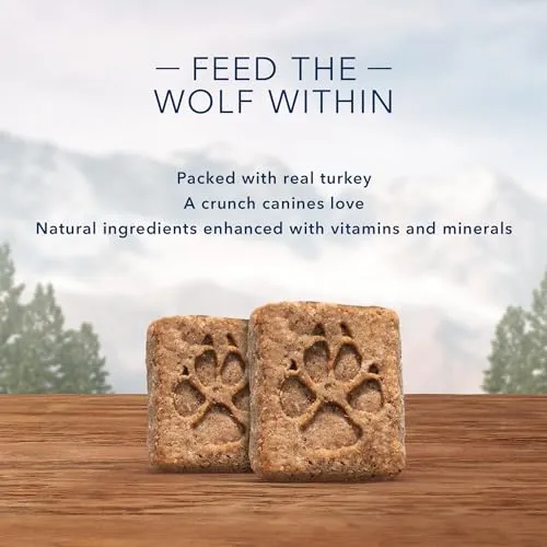 Blue Buffalo Wilderness Trail Treats High Protein Grain Free Crunchy Dog Treats Biscuits, Turkey Recipe 24-oz Bag