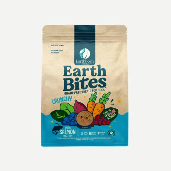 Earthborn Holistic EarthBites Crunchy Salmon Meal Recipe Baked Dog Treats (10 oz)