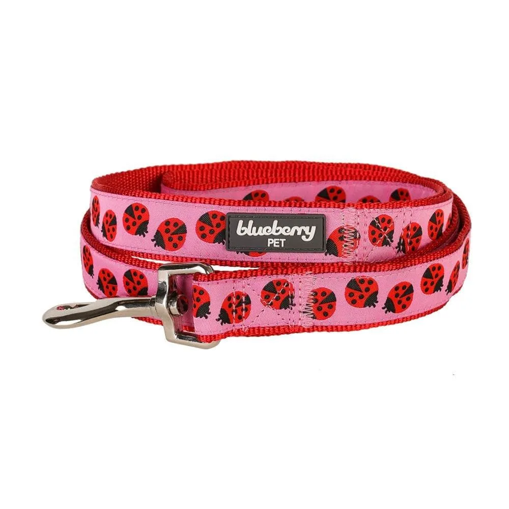 Flamingo Ladybug Dog Leash, Summer Vcation Hawaiian Plam Leaves Leash