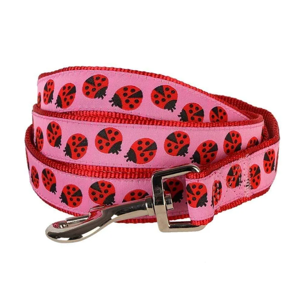 Flamingo Ladybug Dog Leash, Summer Vcation Hawaiian Plam Leaves Leash