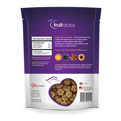 Fruitables - Baked Dog Treats - Pumpkin & Blueberry