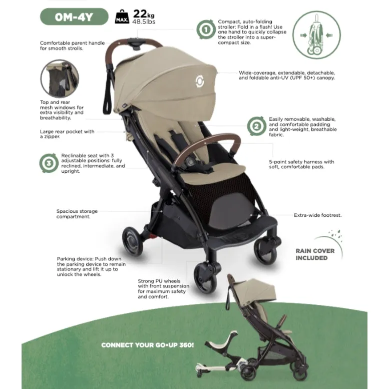 Globber Stroll Lite Baby Stroller - Sand (0 - 4Y)