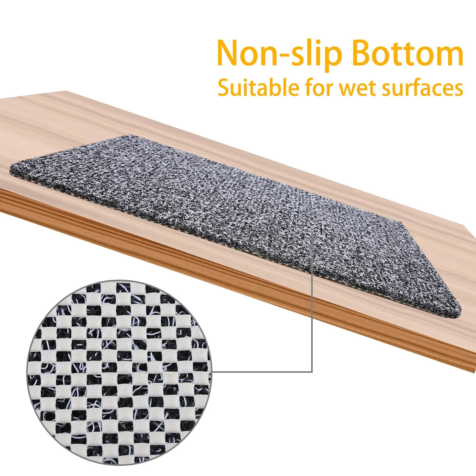 Leotruny PVC Loofah Bathtub Mats Non Slip Shower Mat for Bathroom 24x16 Inch