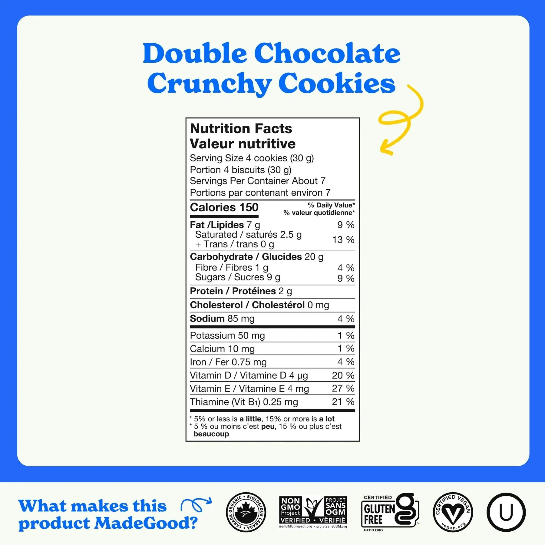 Made Good Double Chocolate Crunchy Cookies 200g