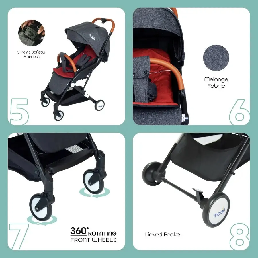 Moon Ritzi Travel Cabin Stroller (Black/Red)