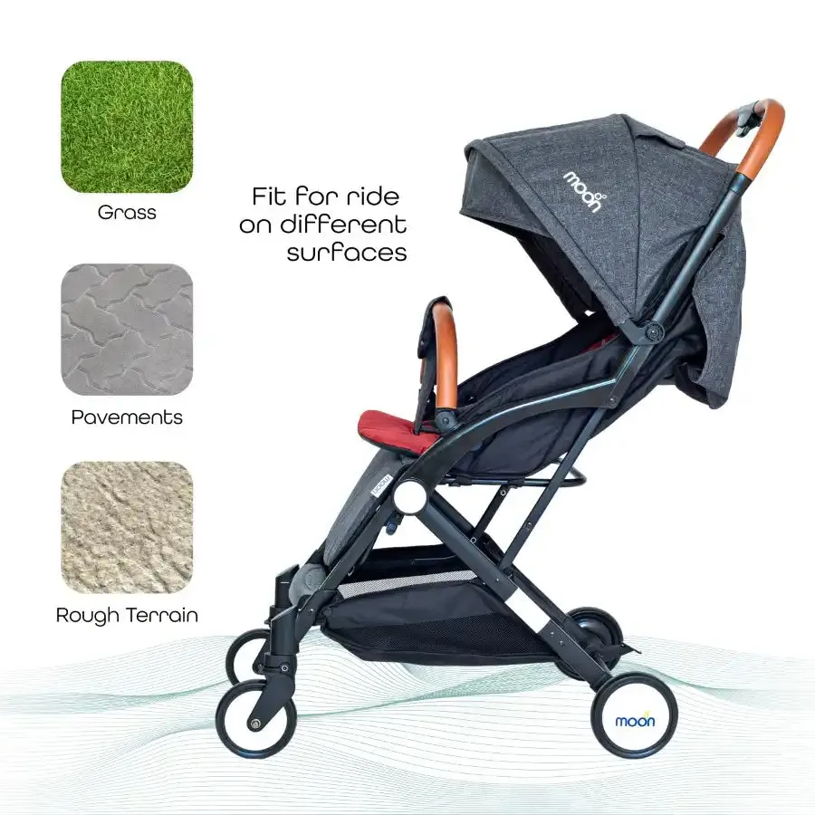 Moon Ritzi Travel Cabin Stroller (Black/Red)
