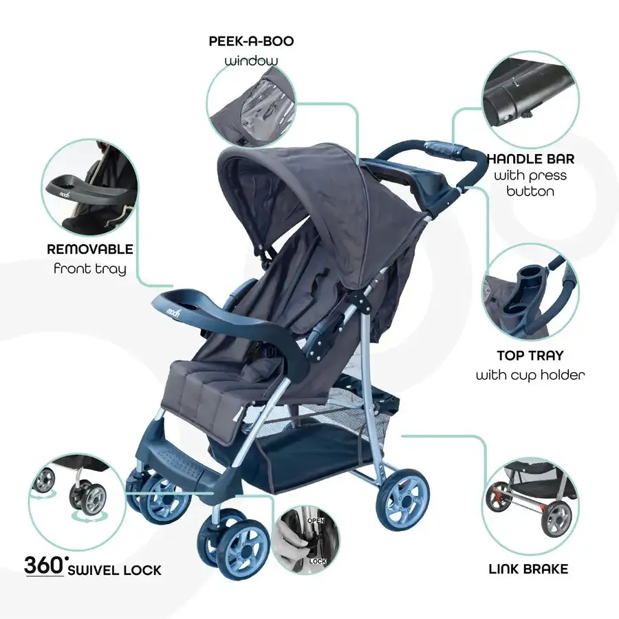Moon Trek One Fold Stroller (Slate Grey)