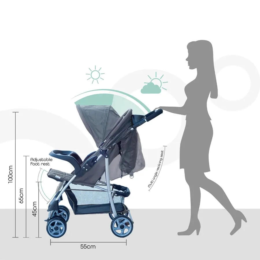 Moon Trek One Fold Stroller (Slate Grey)