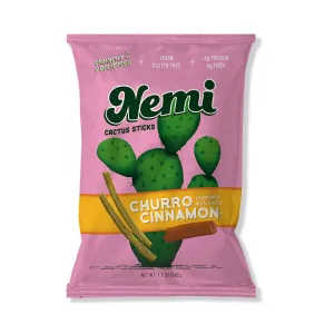 Nemi Cactus Crunchy Sticks - Churro Cinnamon (6-Pack)