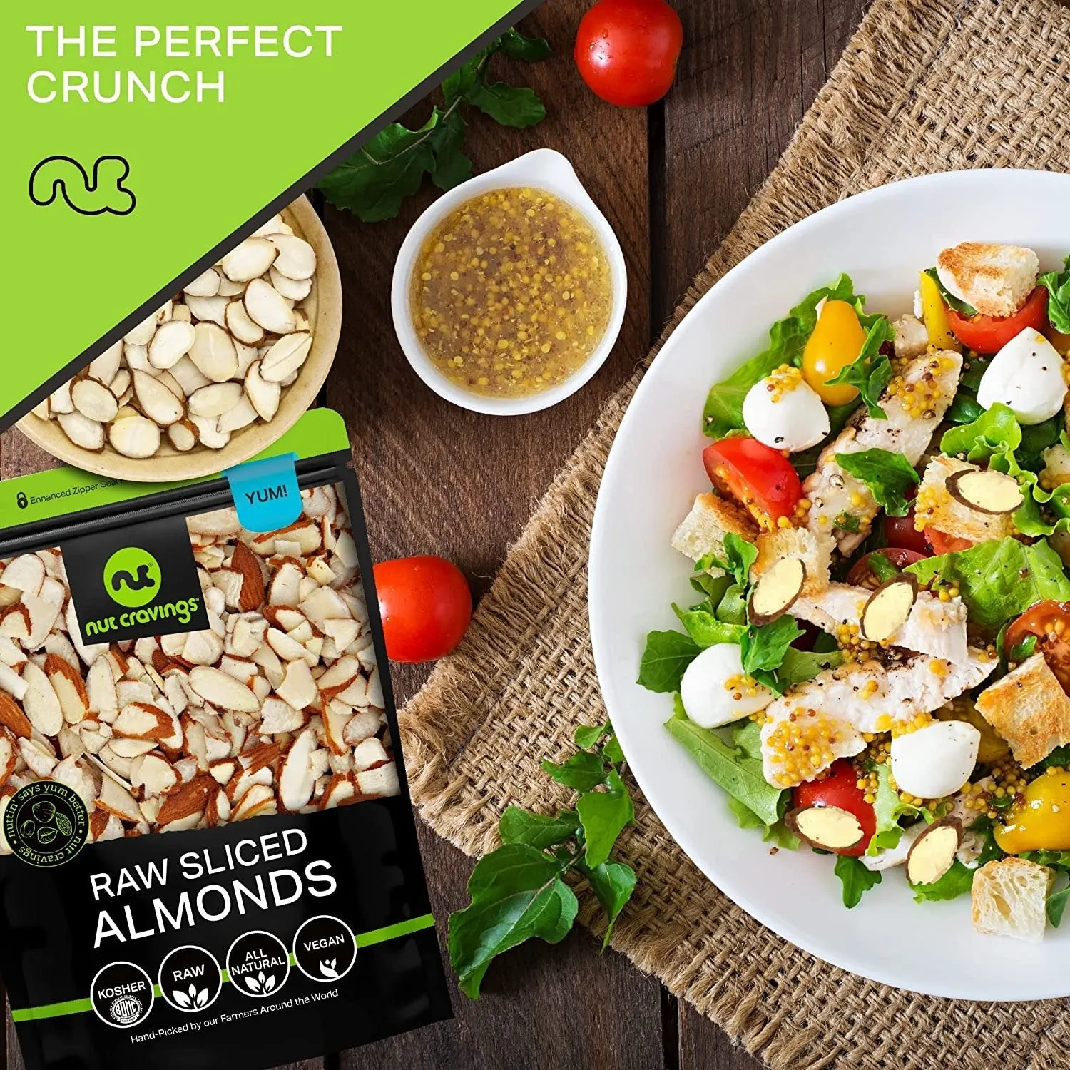 Nut Cravings - Natural Sliced Almonds - Raw, (48oz - 3 LB) Packed Fresh in Resealable Bag - Nut Snack - Healthy Protein Food, All Natural, Keto Friendly, Vegan, Kosher