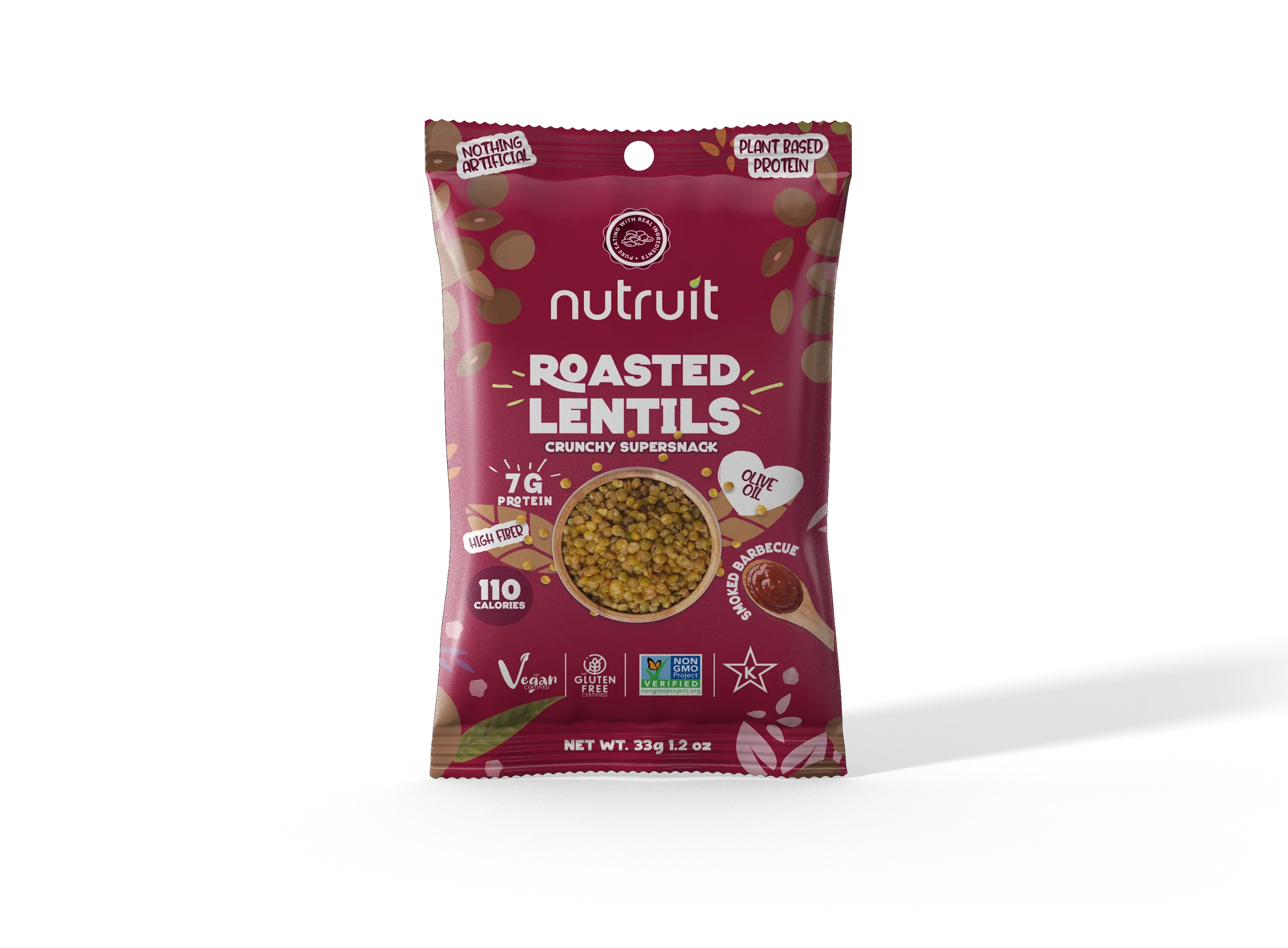 Nutruit | Smoked Barbecue Roasted Lentils | 1.2oz Vegan Gluten-Free