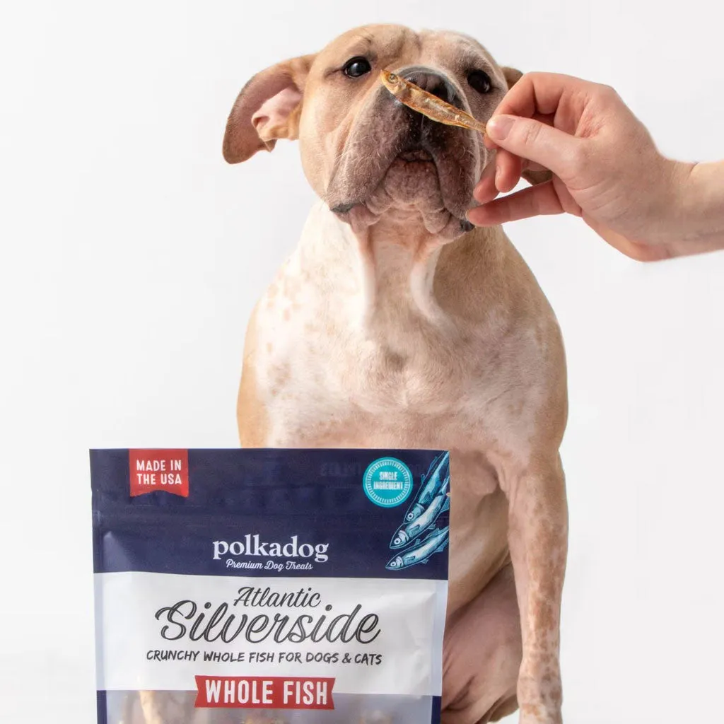 Polkadog Atlantic Silverside Crunchy Whole Fish for Dogs & Cats, 2.5-oz