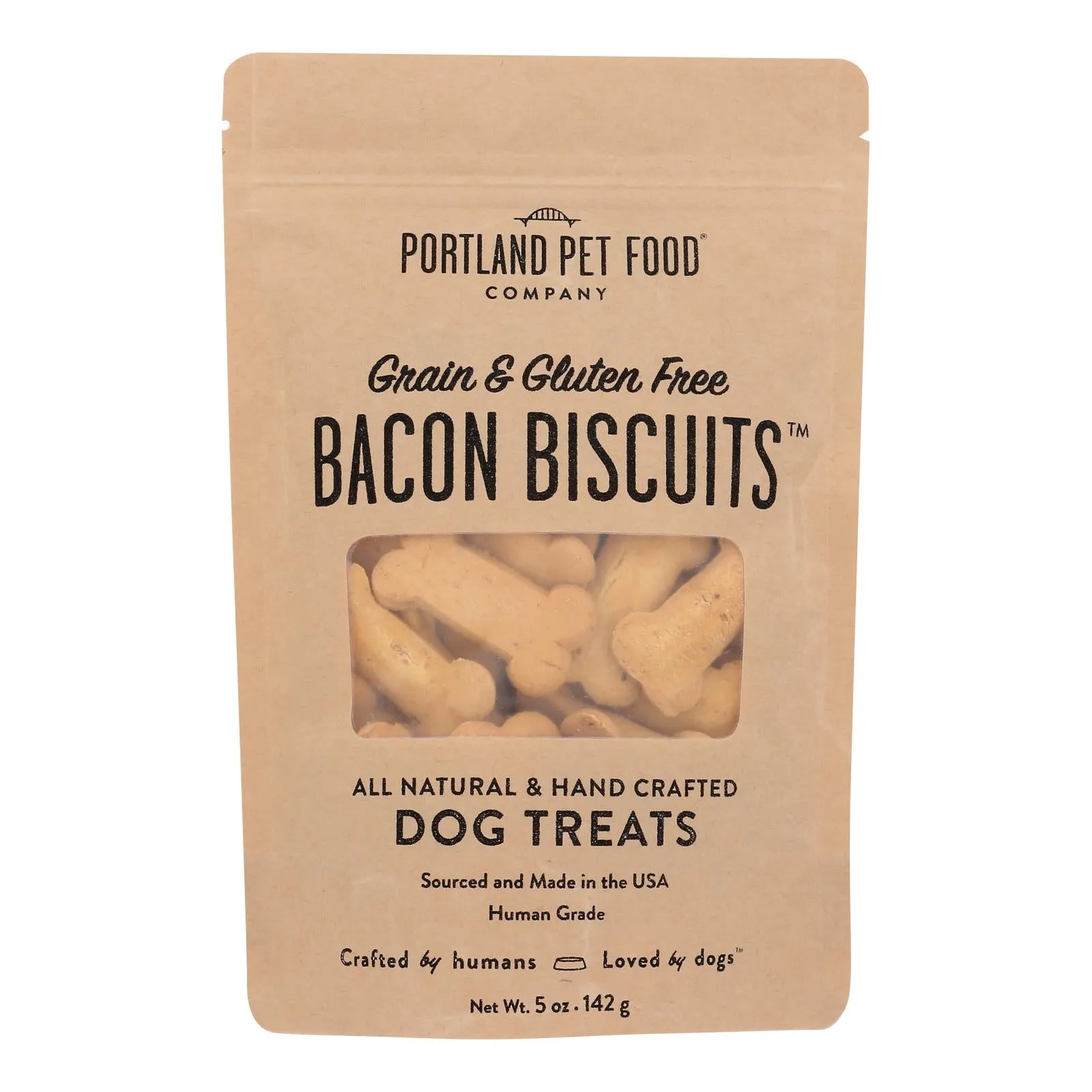 Portland Pet Food Company - Dog Treats Bacon Biscuits, Case of 6 - 5 Oz