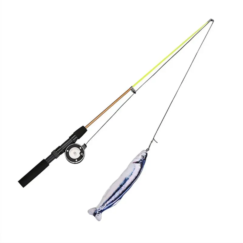Retractable Feather Wand Cat Toy - Telescopic Fishing Rod Design