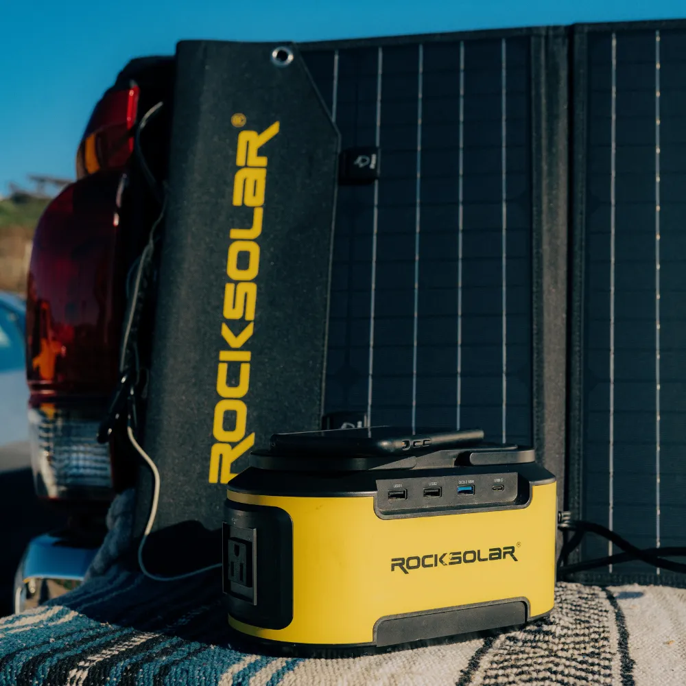 ROCKSOLAR Ready 200W 222Wh Portable Solar Generator Kit