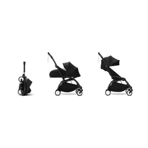 Stokke YOYO³ 0  6  Complete Baby Stroller Set - Black Frame with Black 0  Newborn Pack & 6  Color Pack (Pre-Order; Est. Delivery in 4-6 Weeks)