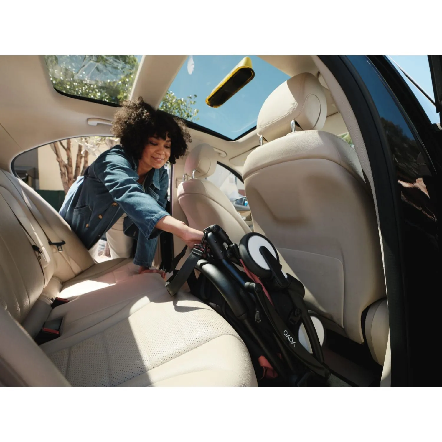 Stokke YOYO³ 0  6  Complete Baby Stroller Set - White Frame with Toffee 0  Newborn Pack & 6  Color Pack