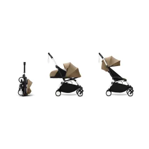 Stokke YOYO³ 0  6  Complete Baby Stroller Set - White Frame with Toffee 0  Newborn Pack & 6  Color Pack
