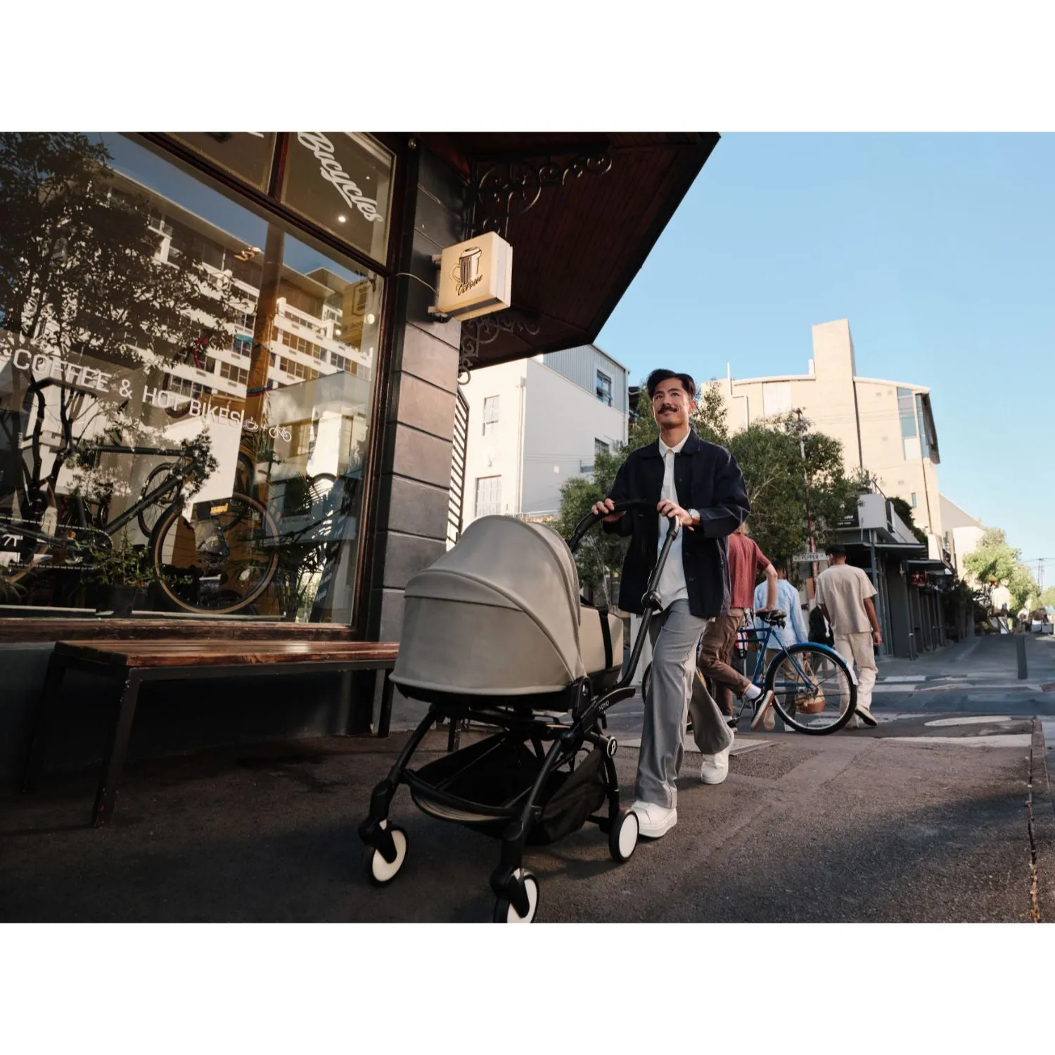 Stokke YOYO³ Newborn Shell 6  Complete Baby Stroller Set - White Frame with Ginger Newborn Shell & 6  Color Pack (Pre-Order; Est. Delivery in 4-6 Weeks)