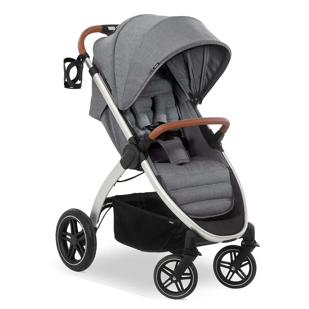 Uptown Deluxe Stroller with Cup Holder and Canopy -  Melange Grey