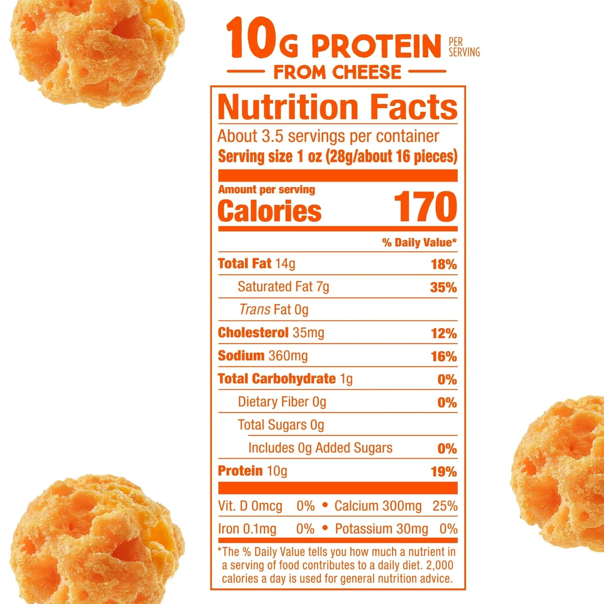 Whisps Popped, Very Cheddar Cheese Snack, 10g Protein from Real Baked Cheese, 3.5 oz