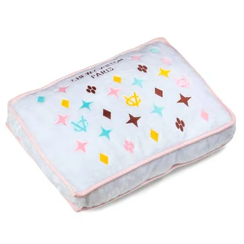 White Chewy Vuiton Paris Funny Parody Pet Bed Soft Comfortable Bed for Pets