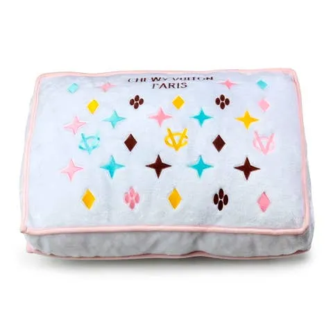White Chewy Vuiton Paris Funny Parody Pet Bed Soft Comfortable Bed for Pets