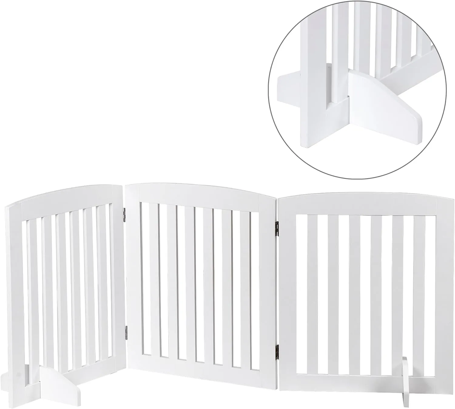ZENY™ Dog Gate Pet Gate for House, Stairs, Hallways, Doorways 24Inch 3 Panels Foldable Dog Fence