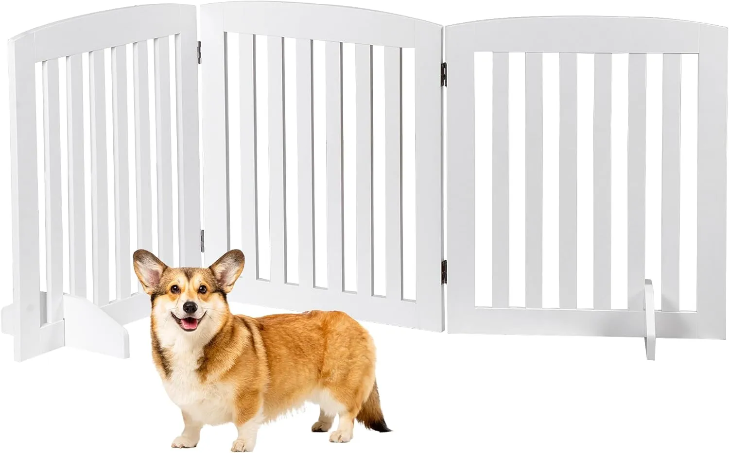 ZENY™ Dog Gate Pet Gate for House, Stairs, Hallways, Doorways 24Inch 3 Panels Foldable Dog Fence