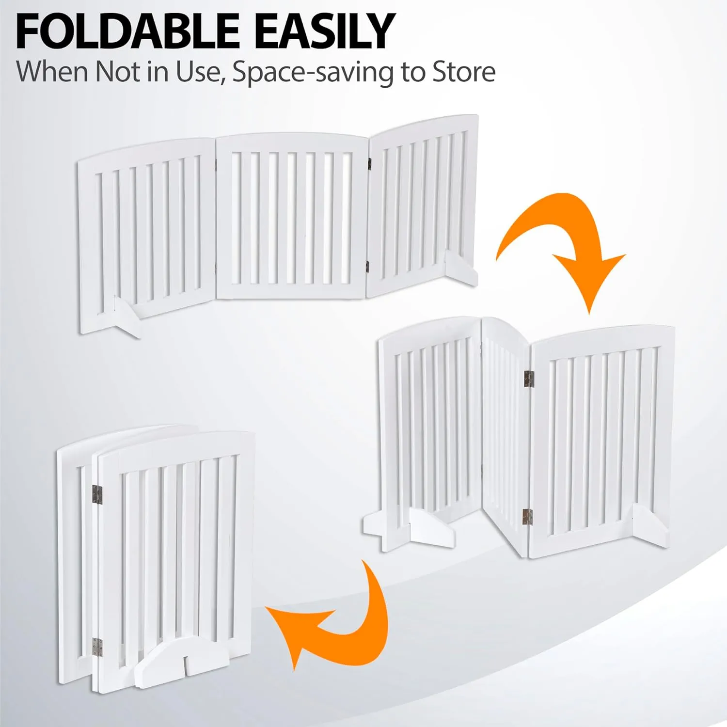 ZENY™ Dog Gate Pet Gate for House, Stairs, Hallways, Doorways 24Inch 3 Panels Foldable Dog Fence